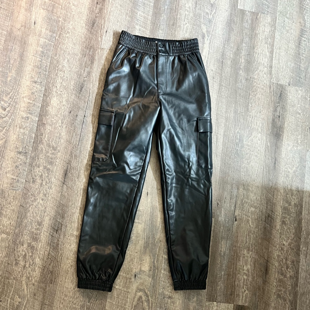 Abercrombie & Fitch leather joggers